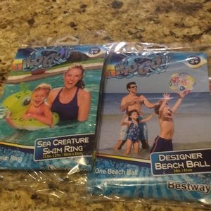 Sea creature swim ring W/Designer Beach Ball NEW💦